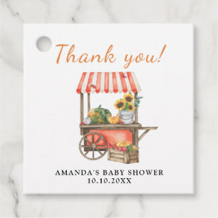 Pumpkin is on the way Baby Shower Thank you Favour Tags