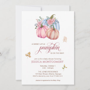 Pumpkin is On the Way Gender Neutral Baby Shower Invitation