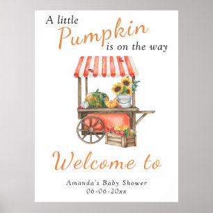 Pumpkin is on the way Welcome Baby shower Poster