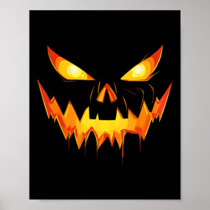 Pumpkin Jack O Lantern Face Halloween Men Boys Kid Poster
