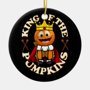 Pumpkin Jack O Lantern Funny Halloween King of the Ceramic Tree Decoration
