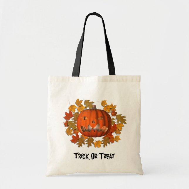 Pumpkin Jack O Lantern Halloween Cute Tote Bag (Front)