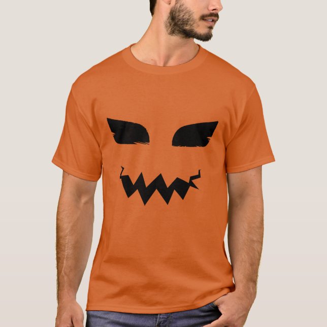 Pumpkin Jack o Lantern Halloween Scary Face T-Shirt (Front)