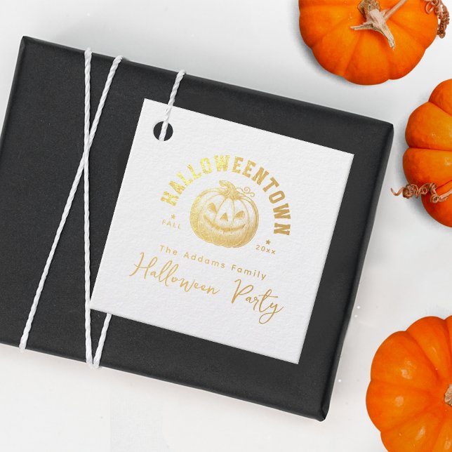 Pumpkin Jack O Lantern tHalloween Foil Favour Tag (Creator Uploaded)