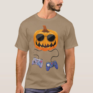 Pumpkin JackOLantern Video Game Controller Hallowe T-Shirt