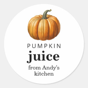 Pumpkin juice homemade food label 