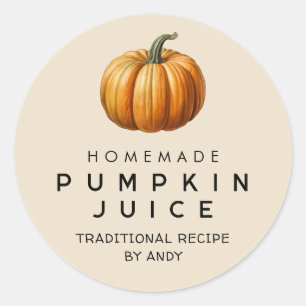 Pumpkin juice homemade recipe canning label