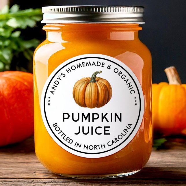 Pumpkin juice preserve label (Creator Uploaded)