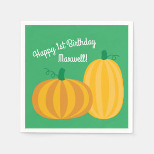 Pumpkin Kids Birthday Party Napkin