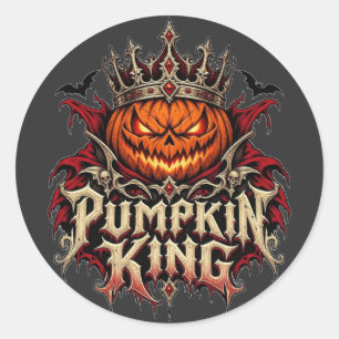 Pumpkin King Gothic Halloween Classic Round Sticker