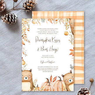 Pumpkin Kisses & Bear Hugs Baby Shower Invitation