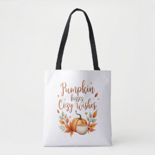 Pumpkin Kisses, Cosy Wishes Tote Bag