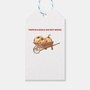 Pumpkin Kisses & Harvest Wishes Oversized T-Shirt. Gift Tags