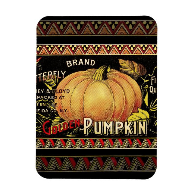 Pumpkin Label Antique Butterfly Brand Magnet (Vertical)