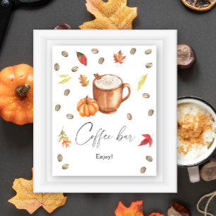 Pumpkin Latte Bridal shower Coffee bar Poster