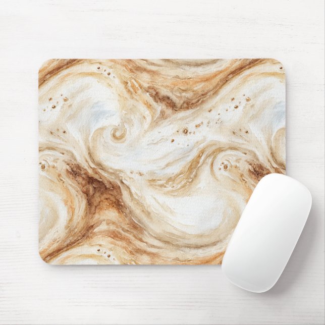 Pumpkin Latte Cream Swirls Mouse Pad (With Mouse)