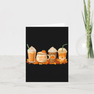 Pumpkin Latte Sce Coffee Fall Drink Halloween Autu Card