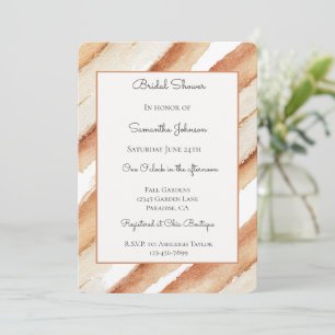 Pumpkin Latte Stripes Bridal Shower Invitation