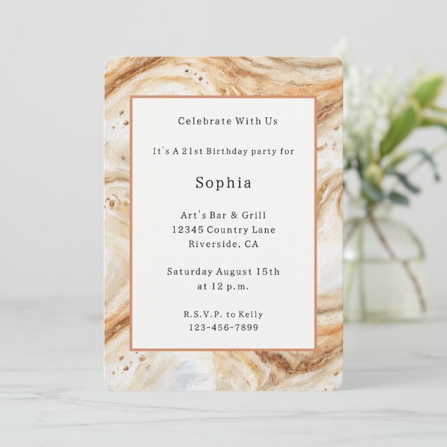 Pumpkin Latte Swirls Birthday Invitation (Standing Front)