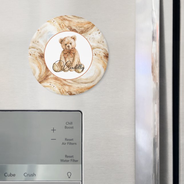 Pumpkin Latte Swirls Teddy Bear Magnet (In Situ (Fridge))