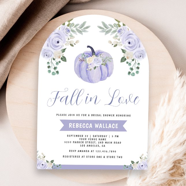 Pumpkin Lavender Roses Arch Bridal Shower Invitation (Creator Uploaded)