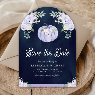 Pumpkin Lavender Roses Arch Navy Wedding Photo Save The Date