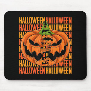 Pumpkin Lazy Halloween Costume Scary Creepy Jack O Mouse Pad