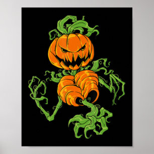 Pumpkin Lazy Halloween Costume Scary Spooky Jack O Poster