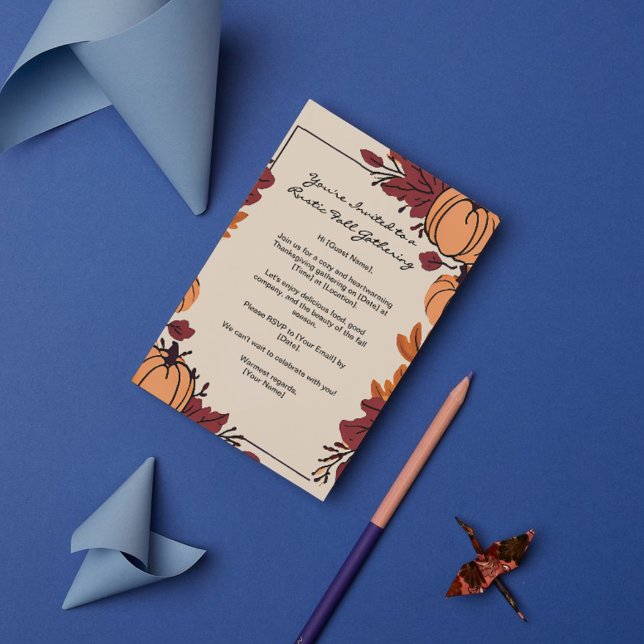Pumpkin Leaves Frame Thanksgiving Invitation (Pumpkin Leaves Frame Thanksgiving Invitation)