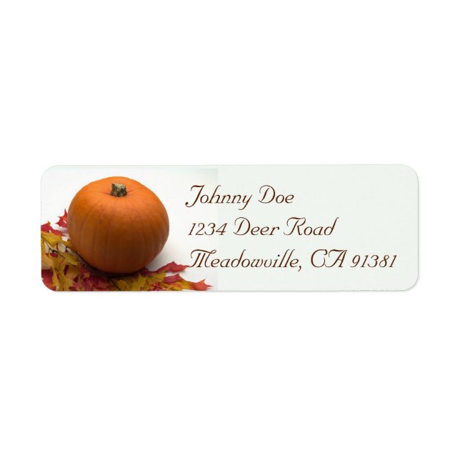 Pumpkin & Leaves Label (Front)