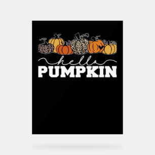 Pumpkin Leopard Fall Women Cute Autumn Season Than Acrylic Sign