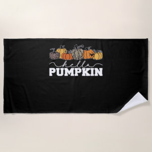 Pumpkin Leopard Fall Women Cute Autumn Season Than Beach Towel