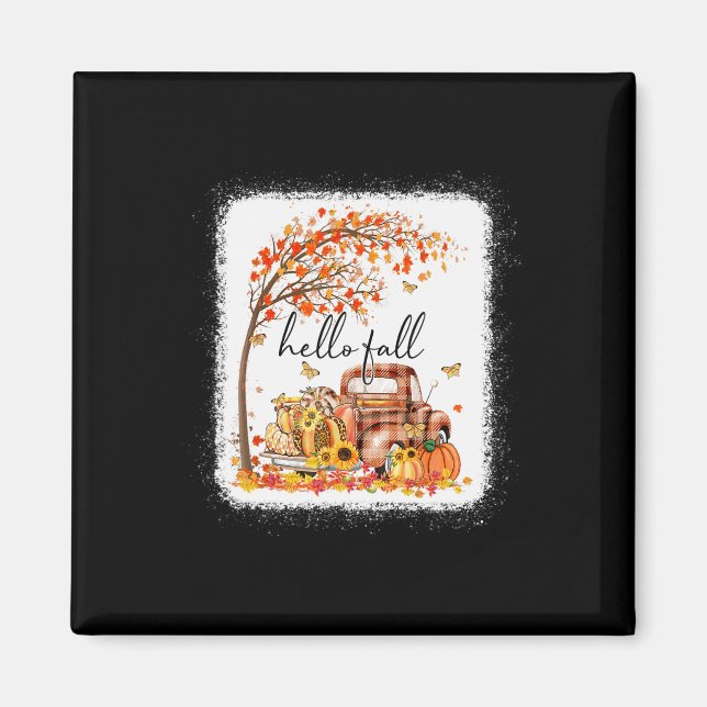 Pumpkin Leopard Hello Fall Happy Fall Y'all Fall S Magnet (Front)