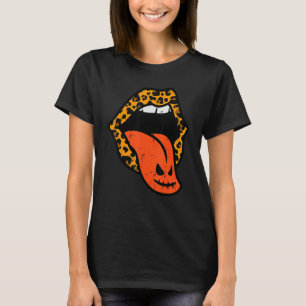 Pumpkin Leopard Lips Adult Halloween Costume For W T-Shirt