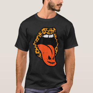 Pumpkin Leopard Lips Adult Halloween Costume For W T-Shirt