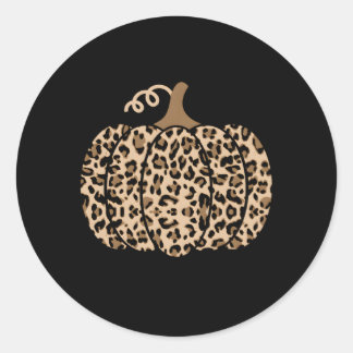 Pumpkin Leopard Print For N Classic Round Sticker