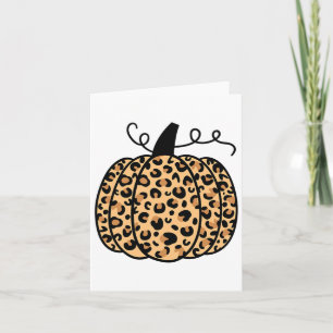 Pumpkin Leopard Print Thanksgiving Fall Pumpkin Au Card