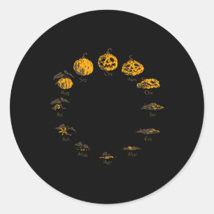 Pumpkin Life Cycle For Thanksgiving Halloween Cost Classic Round Sticker