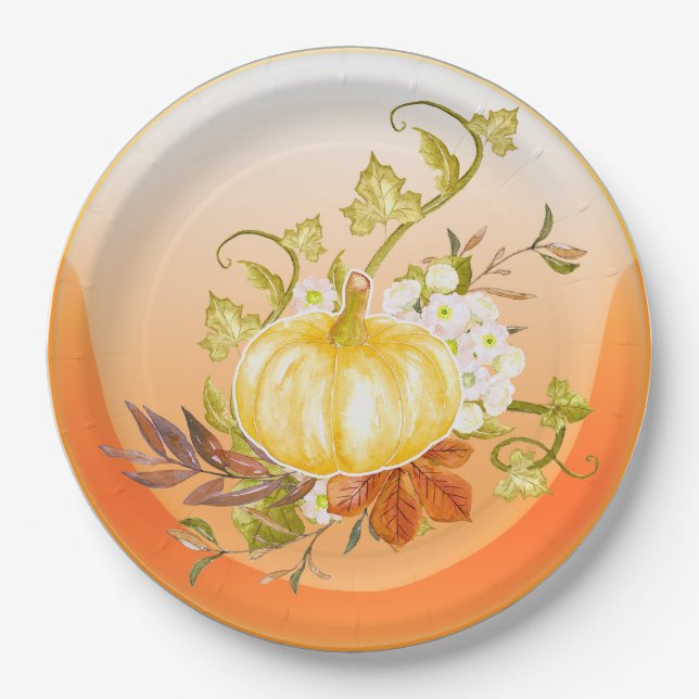 pumpkin light  paper plate (Front)