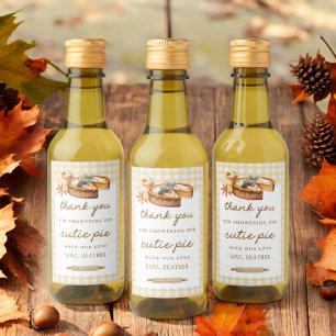 Pumpkin Little Cutie Pie Baby Shower Favour Wine Label