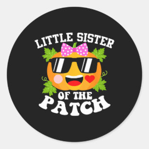 Pumpkin Little Sister Of The Patch Fun Halloween Classic Round Sticker
