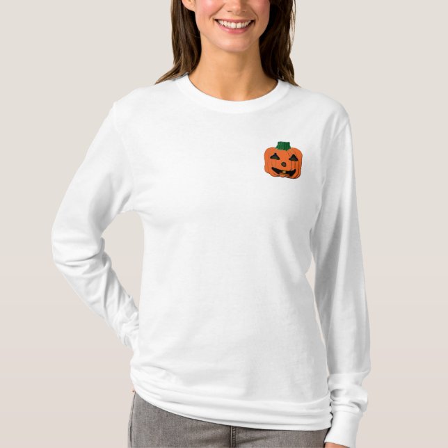 Pumpkin Long-Sleeved Women's T-Shirt (Front)