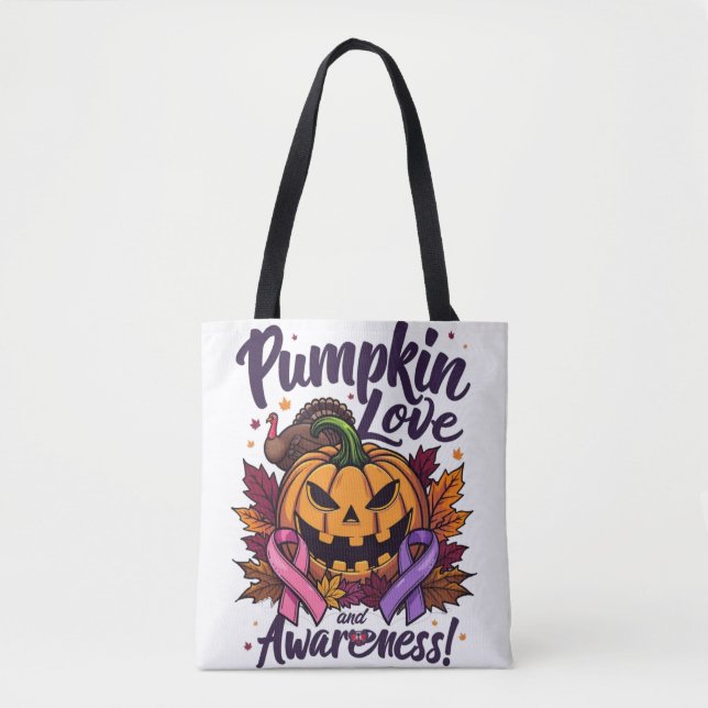 Pumpkin Love and Awareness  Tote Bag (Front)