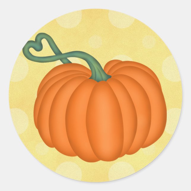 Pumpkin Love Classic Round Sticker (Front)