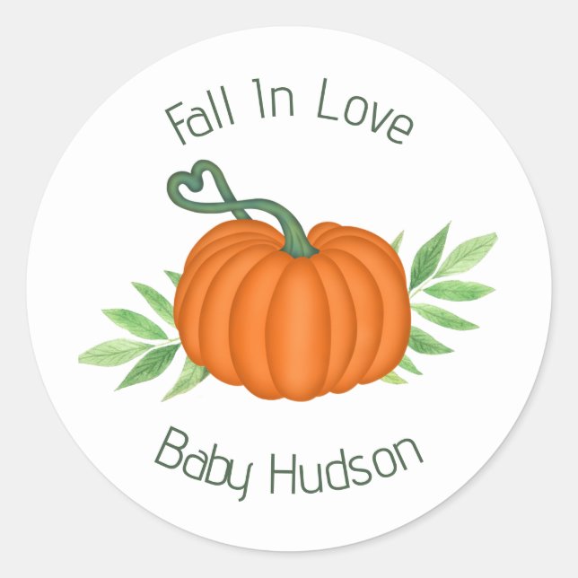 Pumpkin Love Classic Round Sticker (Front)