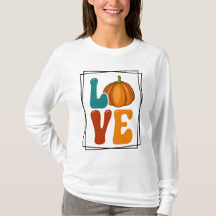 Pumpkin LOVE Fall Autumn Women Long Sleeve T-Shirt