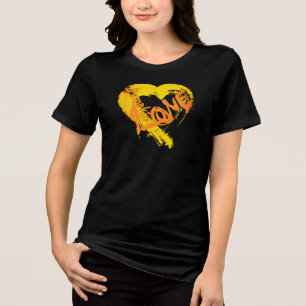 Pumpkin Love Heart T-Shirt Tri-Blend Shirt