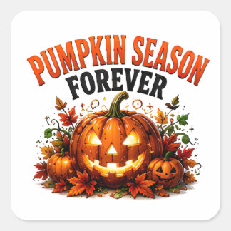 🍂 Pumpkin Lover Halloween Season Saying 🎃 Square Sticker