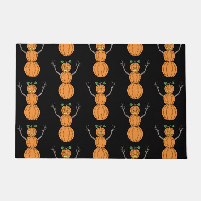 Pumpkin Man Halloween Art Doormat (Front)
