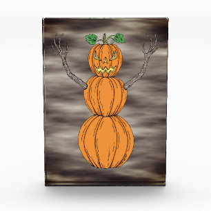 Pumpkin Man Halloween Art Photo Block